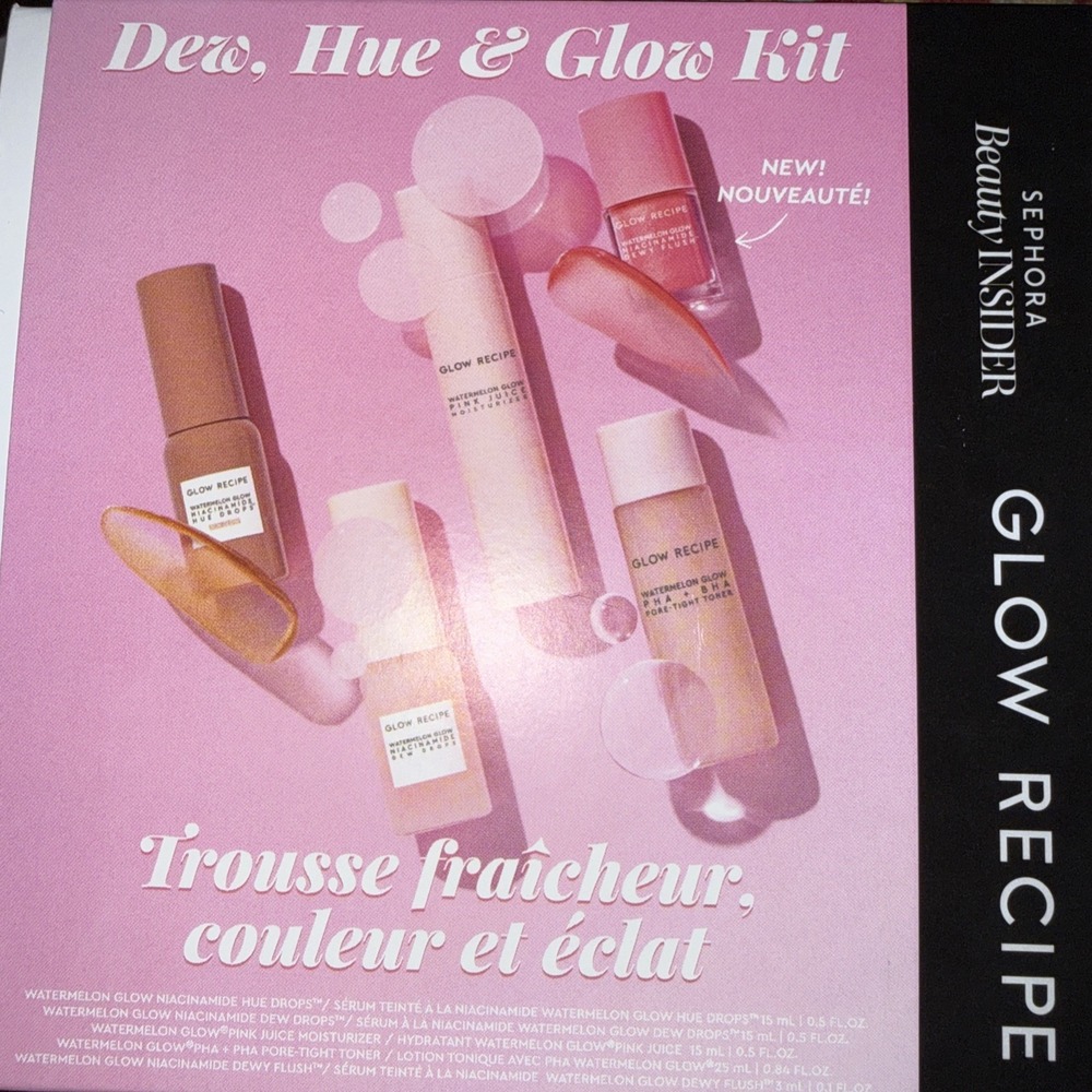 Glow Recipe Dew, Hue &‎ Glow 5 Piece Kit~Sephora Beauty Insider~New In Box!